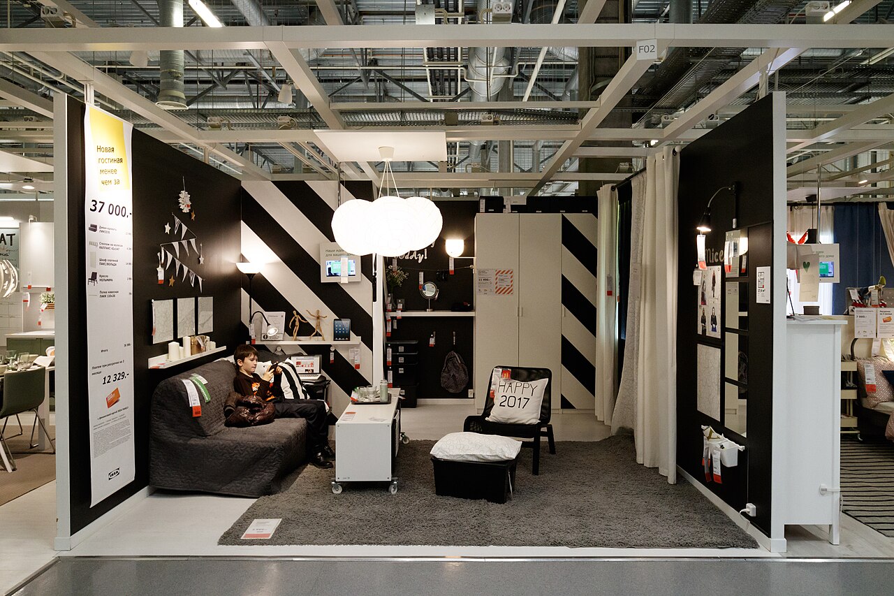 Living room in an IKEA showroom